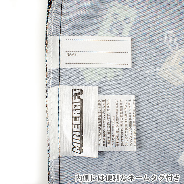完成品 マインクラフト 巾着袋L(F8623YB) N9.ブラック 14yy88_
