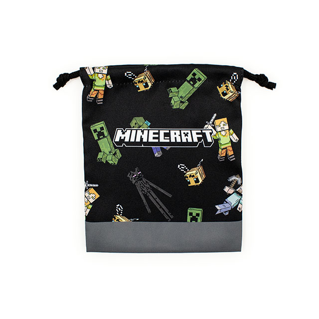 完成品 マインクラフト 巾着袋S(F8625YB) N9.ブラック 14yy88_