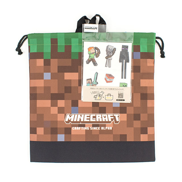 完成品 マインクラフト シールデコ 巾着袋L 14yy88_