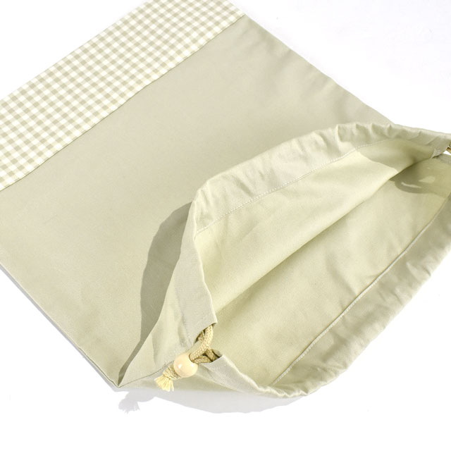 完成品 体操着袋/巾着(23BAG-T) BE.ベージュ/セージグレー 09Ad07_