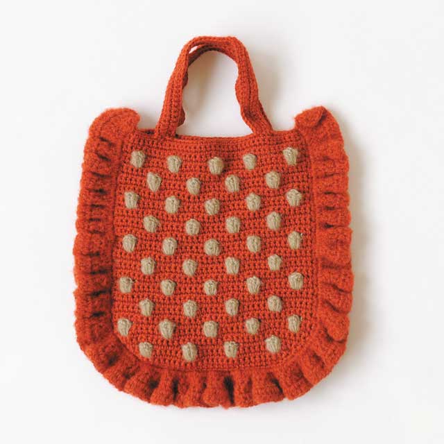 あみだおれフェス限定手編みキット パプコーンドットのフリルバッグ(320003095) 色番A 06Co99_