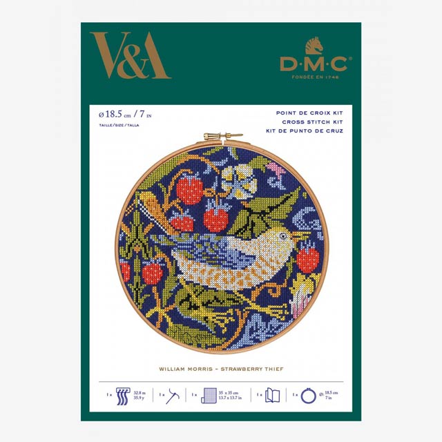 刺しゅうキット V&A DMC クロスステッチ フープキット ウィリアム・モリス いちご泥棒(BL1174/77) 06Bi99_