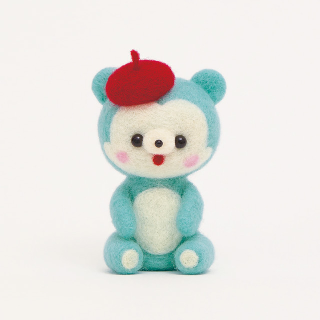 ニードルフェルトキット アクレーヌでつくるレトロアニマル(H441-614) 水色のクマ 06Bl99_