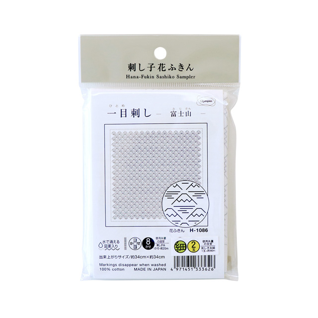 オリムパス 刺し子キット 花ふきん 一目刺し 富士山(H-1086) 06Bg99_