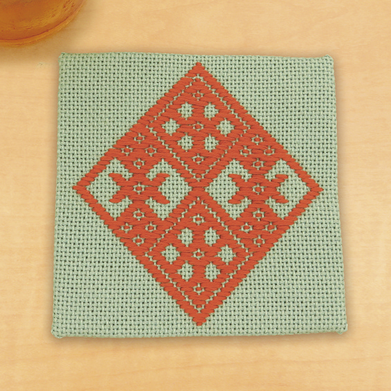 オリムパス こぎん刺しキット コースター(42) ソフトグリーン 99Zz99_