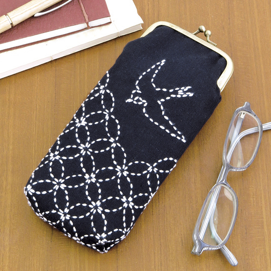 オリムパス 刺し子キット がまぐちポーチ つばめと七宝つなぎ (SK-308) 99Zz99_