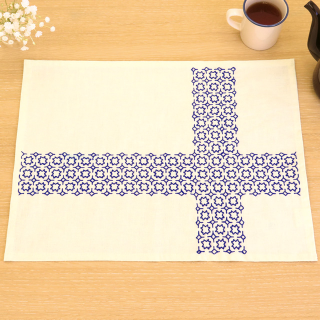 オリムパス 刺し子キット 一目刺しのランチョンマット (SK-318) 生成 99Zz99_