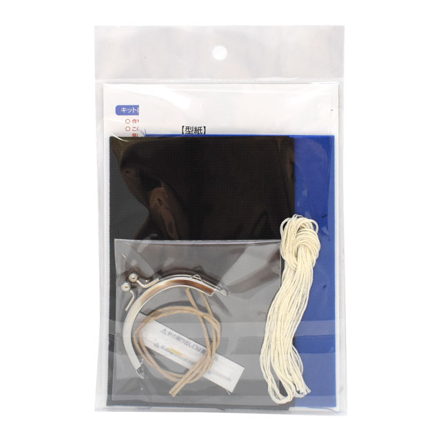 刺しゅうキット 戸塚刺しゅう 地刺しの連続模様3 モノトーンのがま口(118) 06Bi99_