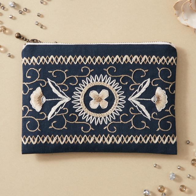 刺しゅうキット 戸塚刺しゅう ARABESQUE(577) navy 06Bi99_