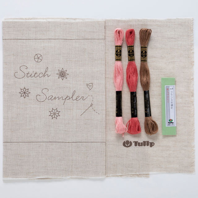 刺しゅうキットTulip-チューリップ- フランス刺繍のステッチブック(EK-101) ピンク 06Bi99_