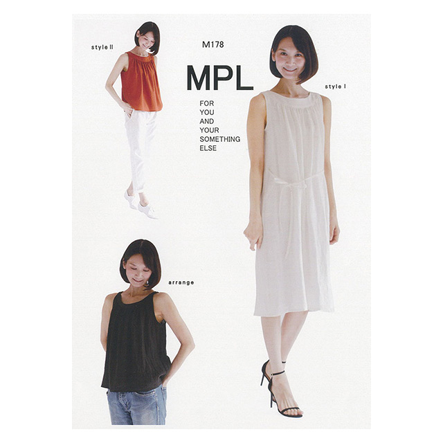 ソーイングパターン(型紙) MPL カーブ衿ノースリーブドレス(M178) 09Bn31_