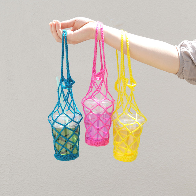 レシピNo.HM-33 ネット編みのドリンクバッグ（AMU-767）