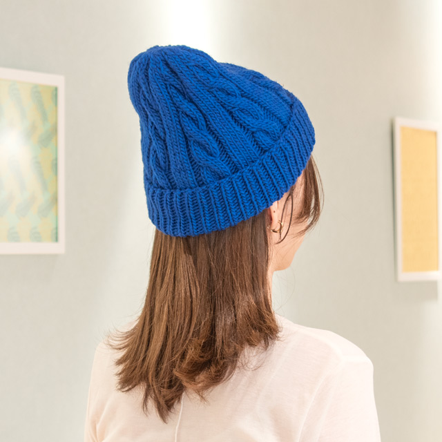 レシピNo.OKH-0034 縄編みの帽子(FR25-3)