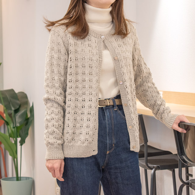 レシピNo.OKH-0050 透かし編みカーディガン（Q21-2）