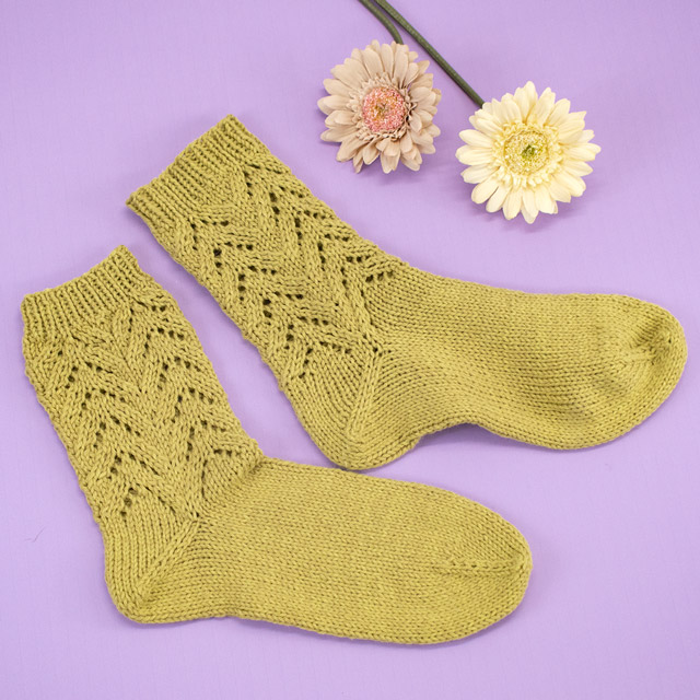 レシピNo.OKH-0055 模様編みの靴下（Q21-7）