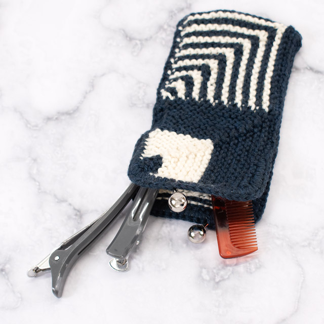 レシピNo.OKH-0056 ドミノ編みのがま口ケース（Q21-8）