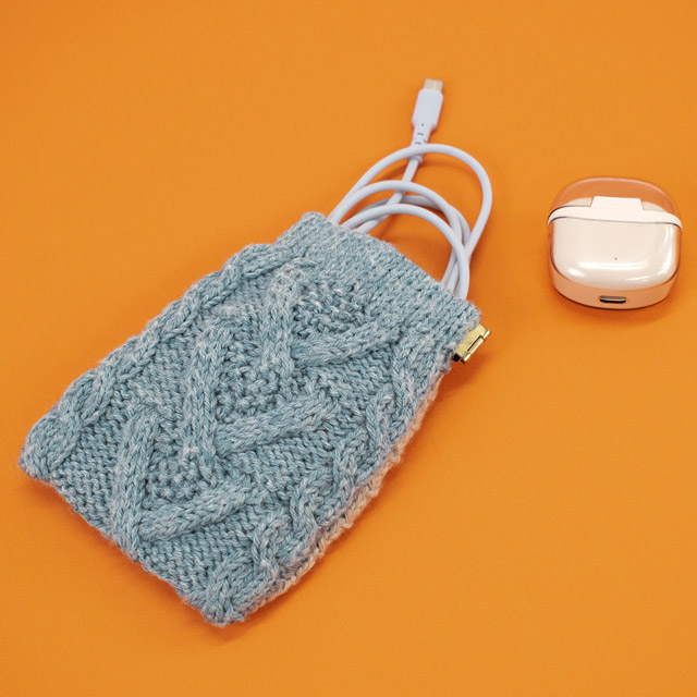 レシピNo.OKH-0057 模様編みのばね口ポーチ（Q21-9）