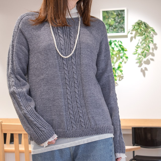 レシピNo.OKH-0061 エポーレットスリーブのセーター（Q22-4）