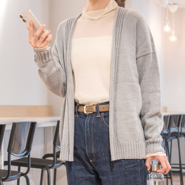 レシピNo.OKH-0062 まっすぐ編みのカーディガン（Q23-1）