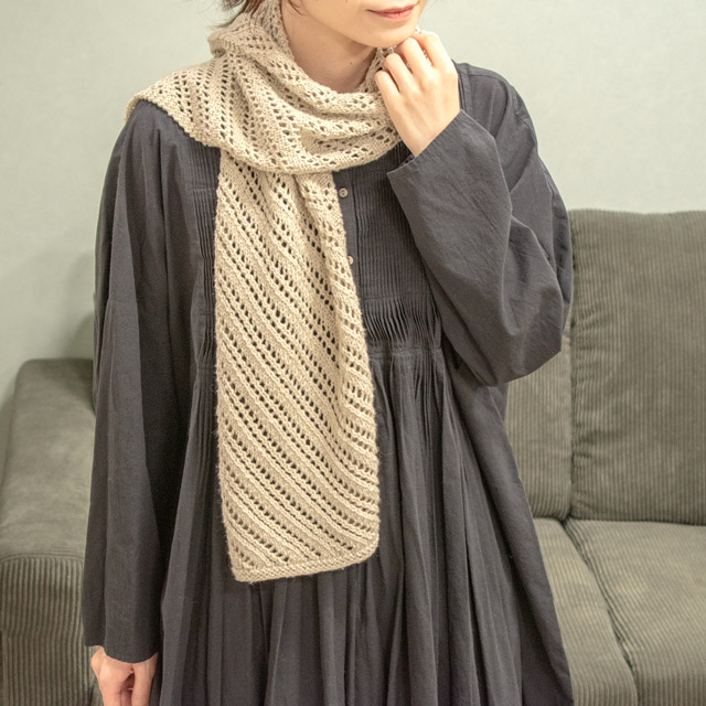 レシピNo.OKH-0070 斜め模様のショール（Q24-4）