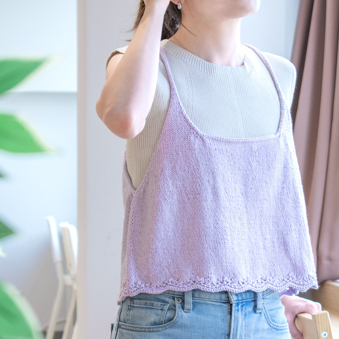 レシピNo.OKH-0076 裾スカラップのキャミソール（Q26-2）