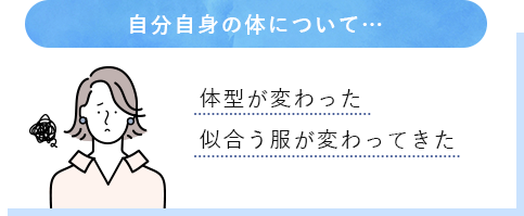 体型が変わった、似合う服が変わってきた